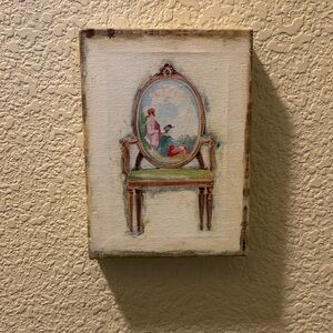 Vintage Style Canvas Art – Chair Illustration